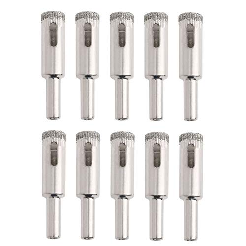 Brocas de núcleo diamantadas de 12 mm, 10 piezas, para vidrio, baldosas, mármol y cerámica miniatura 2