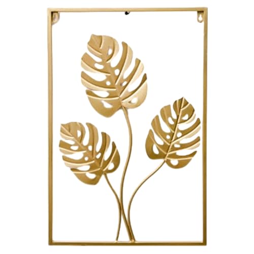 Miroirs muraux en métal et feuille d'art en fer décorative pour salon