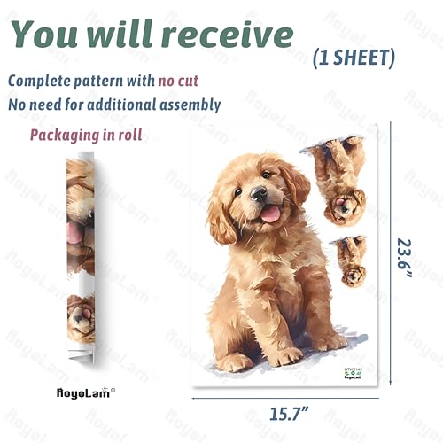 Vinilo Decorativo Perrito Golden Retriever Removible miniatura 4