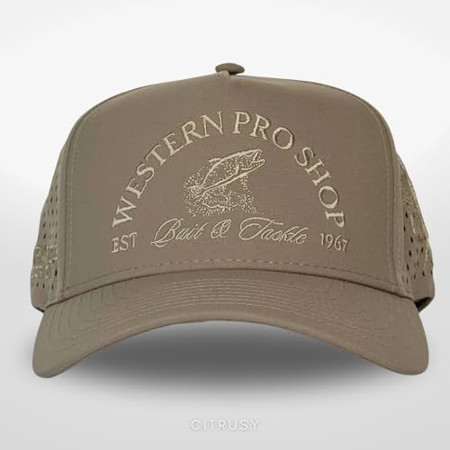 Image of CITRUSY Athletic Trucker Golf Hat | Performance Mens 5 Panel Cap | Cool Breathable Waterproof Workout Running Snapback
