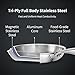 SLOTTET 11.5 Inch Tri-Ply Stainless Steel Frying Pan,Whole-Clad No Coatings Skillet with Stay-cool Handle for Cooking,Dishwasher and Oven Safe,Induction Pans