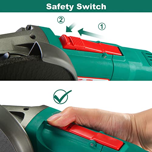 Hychika Angle Grinder,4-1/2Inch Grinding Tool 10000Rpm With 2 Wheel Guard,5 Wheel Disc,7.5A Power Grinder For Metal,Tile Cutting And Grinding #TOP3