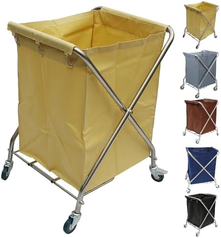 Detachable Oxford Cloth Replacement Liner Bag for Laundry Cart - Durable Storage Bags with Hook for Rolling Laundry Basket Organization