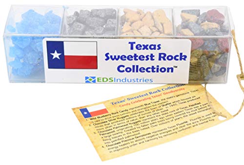 EDS Industries State Rocks Candy, Sweetest Rock Collection - Chocolate, Jelly Beans, Rock Candy Gift Box (Texas Rock Candy)