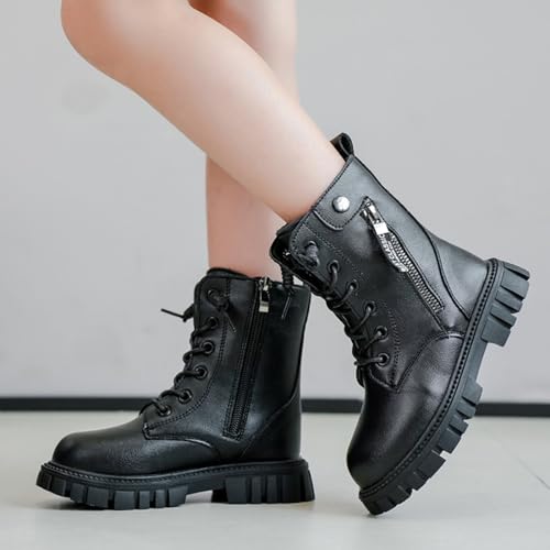 Girls Dress Boots Kids Toddler Double Side Zipper Design Mid Calf Boots Warm Shoes Fashion Lace Up Outdoor Boots2