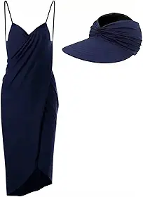 Saída de Praia Proteção UV + Viseira Dupla Face Vestido Feminino Multiuso Vira Saia Canga Verão Saída Banho Moda Praia Piscina Luxo Elegante