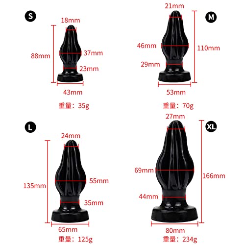 Yemax アナルプラグ アナルビーズ TPE アナルグッズ 柔軟 曲げられる アナル ディルド 螺旋の溝 旋回プラグ 凹凸ありあなるプラグ 男性用 女性用 アダルトグッズ 初心者向け 円形台座あり XL ホワイト - 画像2