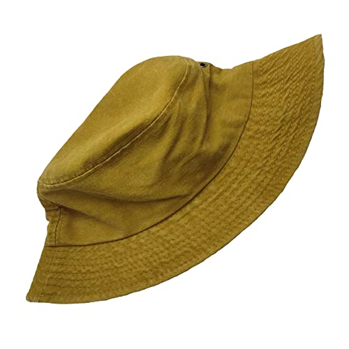 Premium Cotton Bucket Hats,Packable Hats For Men Women,Summer Bucket Hat,Fishing Sun Hats (Yellow) #TOP5