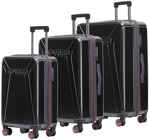 Spyder Traverse 3 Piece Luggage Set, 360° Spinner Wheels, TSA App...