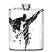 Produktbild FGRYGF Edelstahlflasche, Whiskey Flask Vodka Alcohol Flask Cool Taekwondo Portable Pocket Bottle, Bag Bottle, Camping Wine Bottle, Suitable for Men and Women 7oz