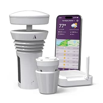 Tempest Weather Station with Built-in Wind Meter, Rain Gauge, and Accurate Weather Forecasts, Wireless, App and Alexa Enabled