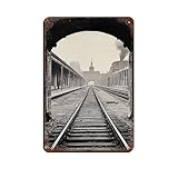 Vintage-Blechschild Bahnhofs-Blechschild, Vintage, Metall, 