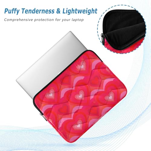 Funda para portátil de 15 pulgadas color Retro Hearts Rojo miniatura 5