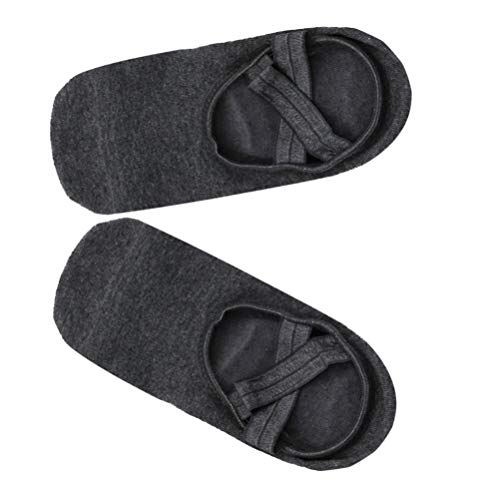Meias femininas antiderrapantes LIOOBO com pegas Barre Meias de ioga para Pilates, Cinza escuro, M