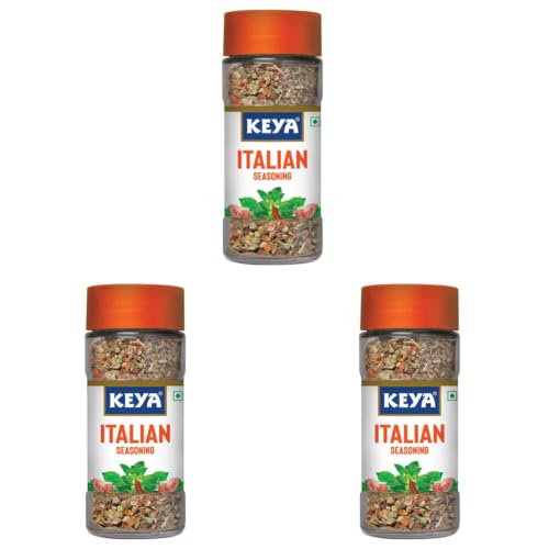 Image of Keya Italian Seasoning, All Natural & Healthy Italian Spice Blend for Pizza, Pasta| Glass Bottle | Premium Herbs and Spices 35gm (Pack of 3)