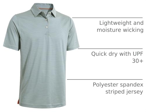Image of Men's Golf Polo Shirts Short Sleeve Striped Performance Moisture Wicking Dry Fit Golf Shirts for Men