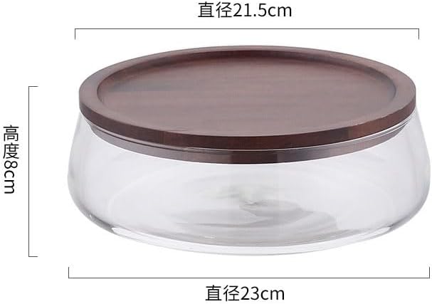 Creative Glass Food Storage Containers with Wooden Lid Kitchen Snack Fruit Candy Nut Sundries Storage Organizer for Kitchen