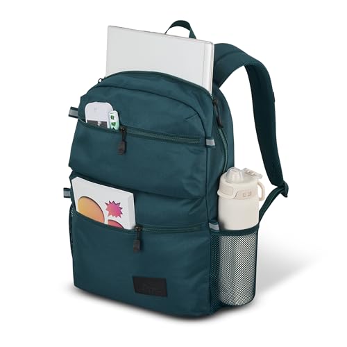 Image of High Sierra Everclass Backpack - Travel or Work Laptop Bookbag with 360 Reflectivity, Dual Water Bottle Pockets & Fits Laptops Up To 15.6 inch, One Size, TEAL