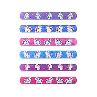 HENBRANDT 6x Unicorn Snap Bracelets for Kids Party Bag Fillers Slap Bracelet Snap Band Girls Bracelets Wristbands