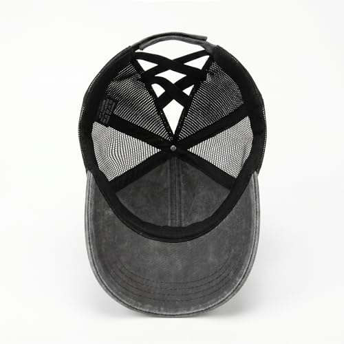 Gorra Ponytail para Mujer, Ajustable, Negra miniatura 6