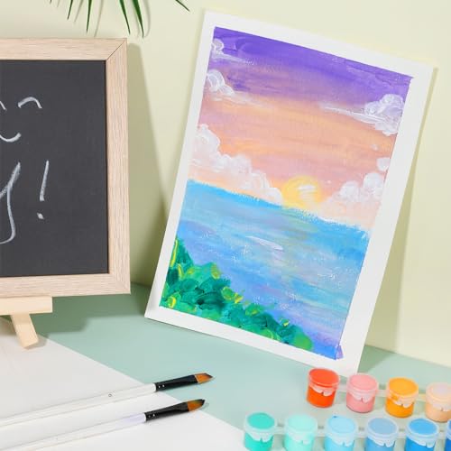 Image of 120 Sheets Watercolor Paper Bulk, 140 lb /300 GSM Cold Press Paper White Water Color Paper for Kids Child Students Adults Artists Drawing Valentine Gift Cards(7 x 10 Inch)