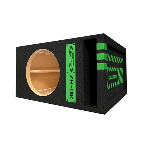 Image of 30HZ Reinforced Competition Single Ported Sub Box Sub Woofer Enclosure Speaker Box Car Audio Subwoofer Ground Shaker Box Ground-Shaker (Caution Green, 10 inch)