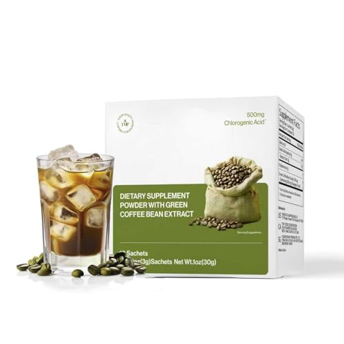 YVIP Green Coffee Bean Extract Powder 500mg Chlorogenic Acid – Antioxidant-Rich, Natural Energy