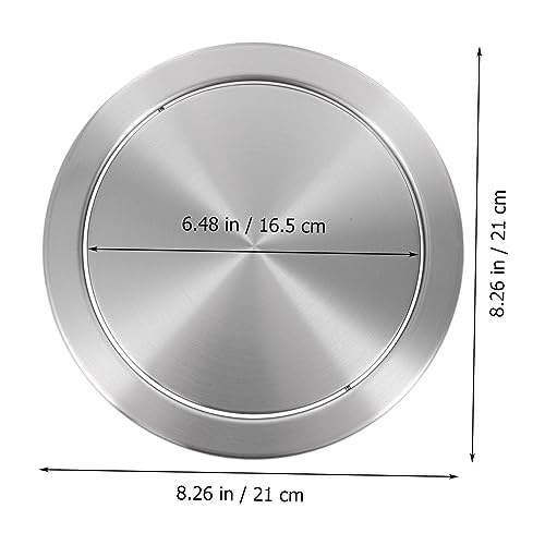 Image of Recessed Counter Top Cover 8.26 Inch Flush Trash can Lid Stainless Steel Built-in Flap Garbage can Cover for Kitchen Bathroom Office