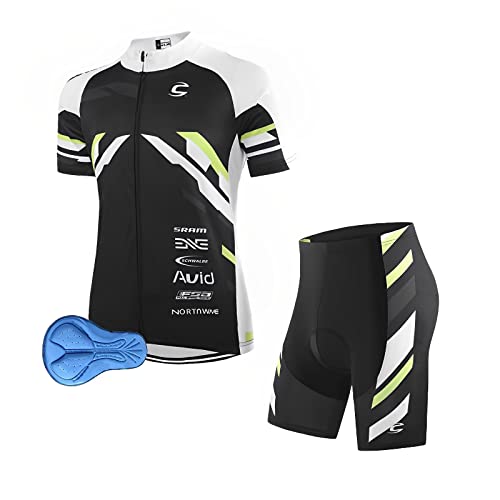 XM Herren Fahrradtrikot Set Fahrradbekleidung Set mit 3D-Gel-gepolsterten...