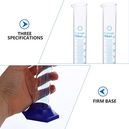 ULTECHNOVO Conjunto de Cilindros Graduados de Vidro 4 Unidades Cilindros de MediÃ§Ã£o Graduados de 1