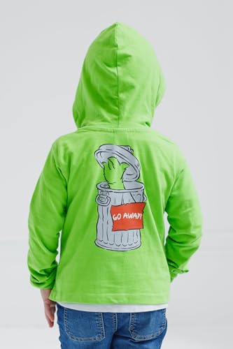 Sweat Oscar le Grouch 5T pour garçon avec capuche cosplay 1,2,3 Sesame Street vert
