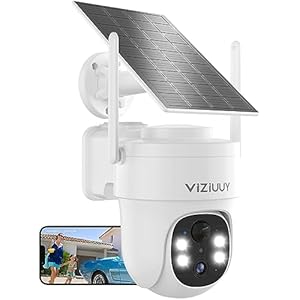 Solar Security Cameras Wireless Outdoor, 3MP Pan Tilt 360°WiFi Camera with Color Night Vision/PIR Sensor/2-Way Audio/Alexa/Google Assistant