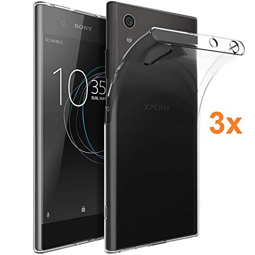 REY 3X Funda Carcasa Gel Transparente para Sony Xperia XA1 Plus - XA 1 Plus, Ultra Fina 0,33mm, Silicona TPU de Alta Resistencia y Flexibilidad