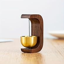 Decortwist® Japanese Style Wooden Wind Chime for Entryways Minimalist Door Hanging Bell with Soft Brass Tone Zen Decor for Home, Office & Boutique Spaces (Brown)