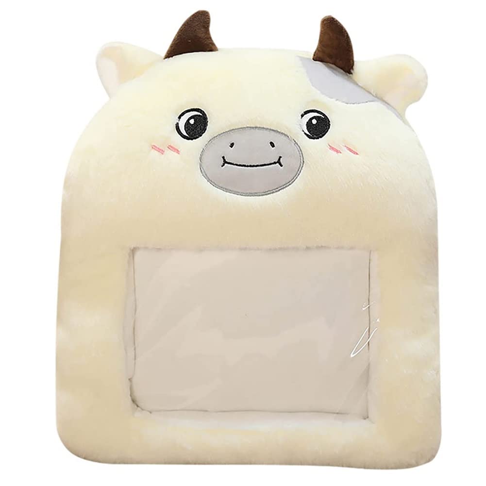 Hand Warmer Winter Pillow Plush Animal Handbag con película transparente, regalo para hombres, mujeres, niños, aire libre, pesca, senderismo, caza, esquí, ciclismo, motociclismo, golf, camping