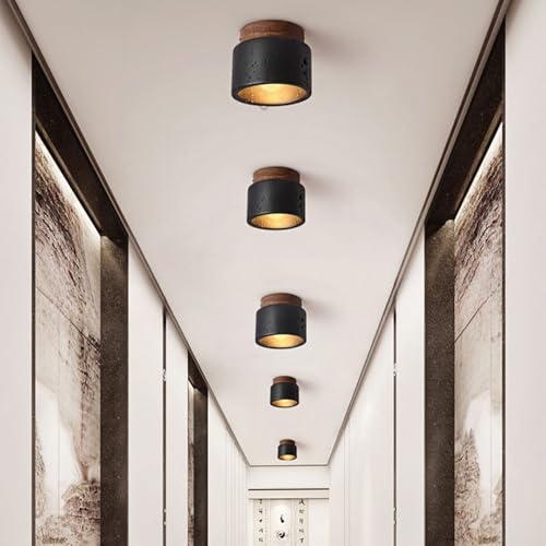 Plafón H3TF5J ideal para pasillos y pequeños comercios con madera natural 3