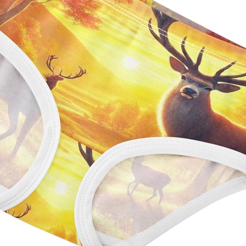 Cotton Toddler Underwear Floral Elegant Autumn Deer Cute Panties Girl Fancy Briefs Undies Kids 2t4