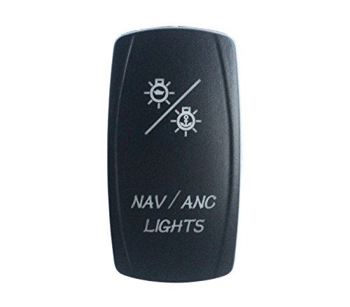 BANDC NAV/ANC Lights Rocker Switch On-Off-ON Blue LED Dpdt/7 pins 12v/24v Waterproof IP 66 Marine Boat Car