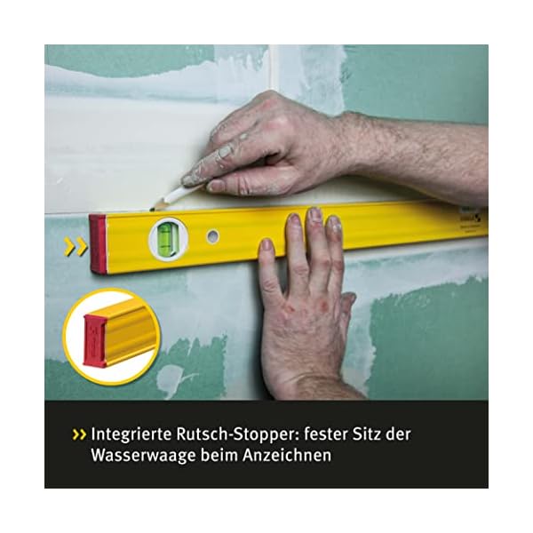STABILA Wasserwaage Type 80 AS, 20 cm, verstärktes Alu-Profil, 1 Horizontal-Libelle, 1 Vertikal-Libelle, integrierte… – Bild 3