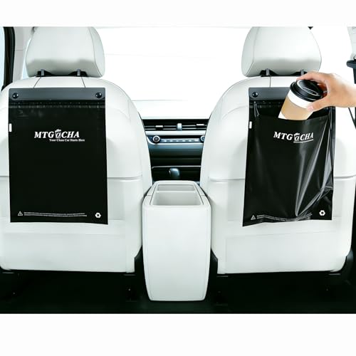 Image of Disposable Car Trash Bags Hanging (Set of 40) - Leak-Proof, Smell-Proof, 18 x 12Inches Recycled Car Garbage Bags, Automobile Trash Container, Road Trip Essentials, Black-Large