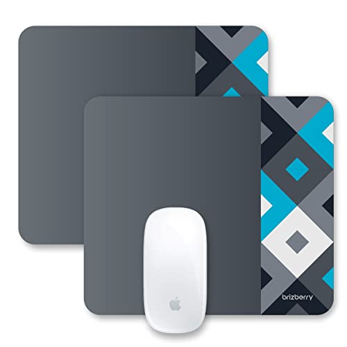 Image of Brizberry Pro-X1 Mouse Pad, Optimised for Speed and Precision, Premium Anti Skid Rubber Base, for Office Desktop Laptop PC Mac, 240mm x 210mm x 3mm (111S - Pack of 2)