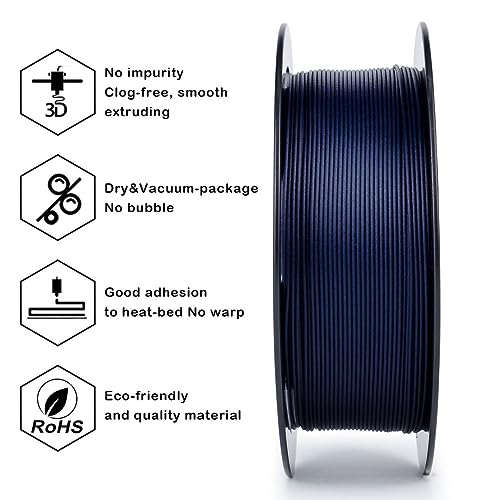 Image of ZIRO Carbon Fiber PLA Filament 1.75mm, Tough CF-PLA 3D Printer Filament, Reinforced Material 0.8KG, 15% Carbon Fiber Contained, Fits for Almost All FDM 3D Printers, 1.76lbs, Navy Blue
