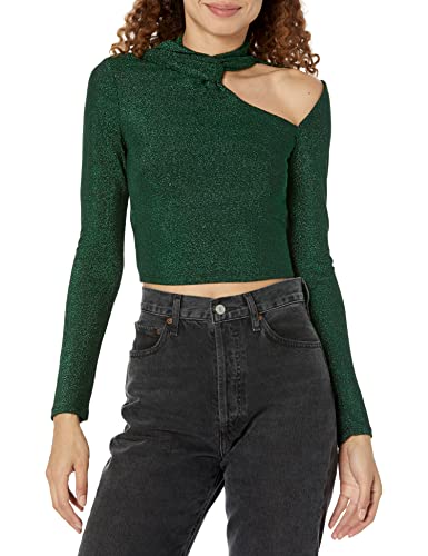 ASTR the label Women's Crane Top, Green Metallic, Large