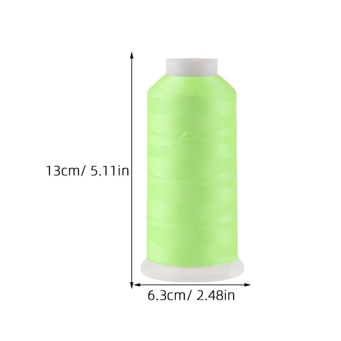 Hilo Luminoso para Coser de Poliéster de 3000 Yardas Color Verde Claro, Super Brillante y Suave para Bordado a Máquina y Manualidades