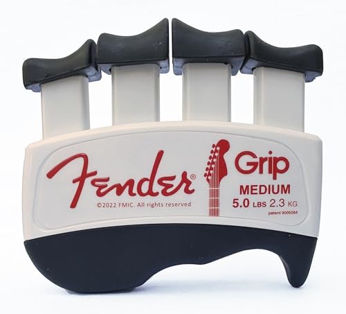 Fender GRIP Hand and Finger Exerciser (Medium - 5lbs / 2.3kg) – Best Ergonomic Finger Strengthener to improve play on all stringed instruments (Guitar, Bass, Violin, etc.)