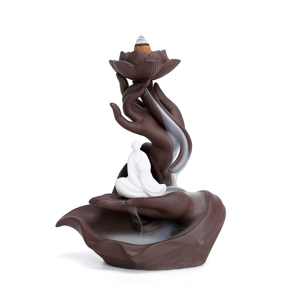 Incense Burner Bergamot Backflow Incense Burner Purple Clay Aroma Smoke Waterfall Beautiful Decoration Ornaments for Home Holder Waterfall Incense Burne