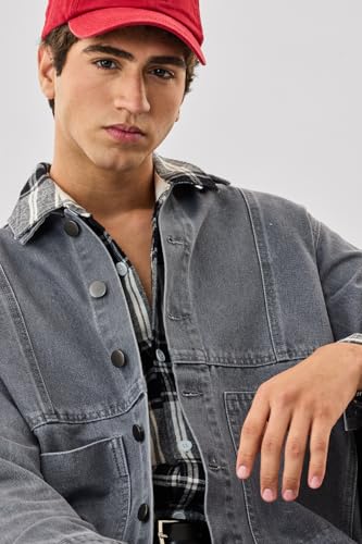 Image of SNITCH LEGACY Men Casual Jacket| Relaxed Fit Full Sleeve Spread Collar Denim Design | 100% Cotton & Breathable Twill Fabric For Streetwear, Spring Layering & Daily Outings