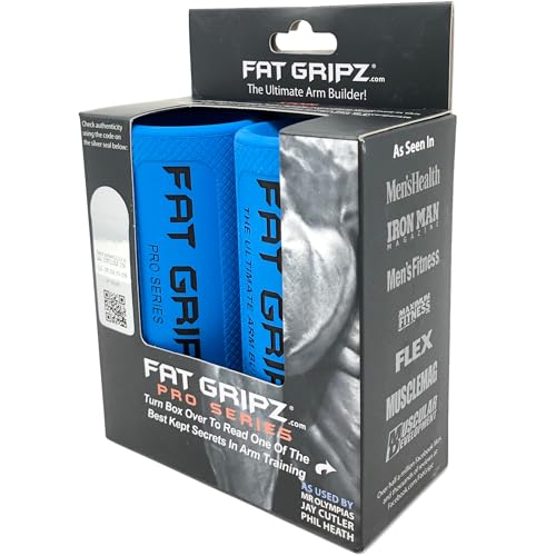 Fat Gripz - Thick Grips - Increased Muscle Fiber Activation - Bigger Arms & Stronger Grip (4x Men's Health Award Winner)