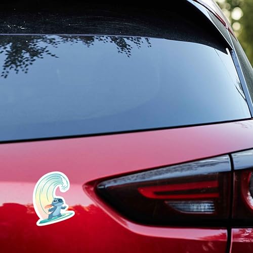 Image of Disney Lilo and Stitch Wave Adhesive Vinyl Decal - Fun Stitch Sticker for Car - Perfect for Disney Fans