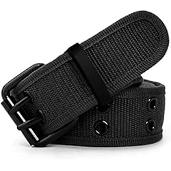 Persianas Modernas Precios Leathario Cinturón de Hebilla Doble Metal de Lona para Hombre y Mujer Cinturón Táctico Militar Ajustable de la Correa Ocasional longitud 112cm